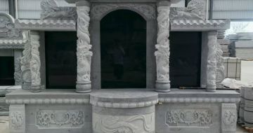 来宾 芝麻灰高档墓碑，土墓，可定制