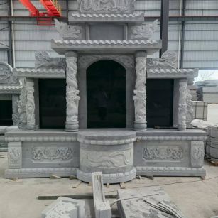 来宾 芝麻灰高档墓碑，土墓，可定制