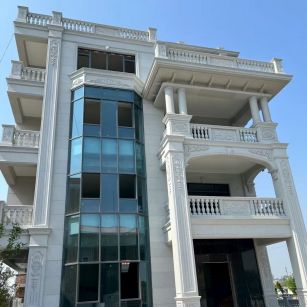 来宾 芝麻白花岗岩别墅外墙干挂效果展示