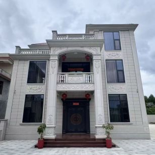 来宾 芝麻白石材别墅干挂案例展示