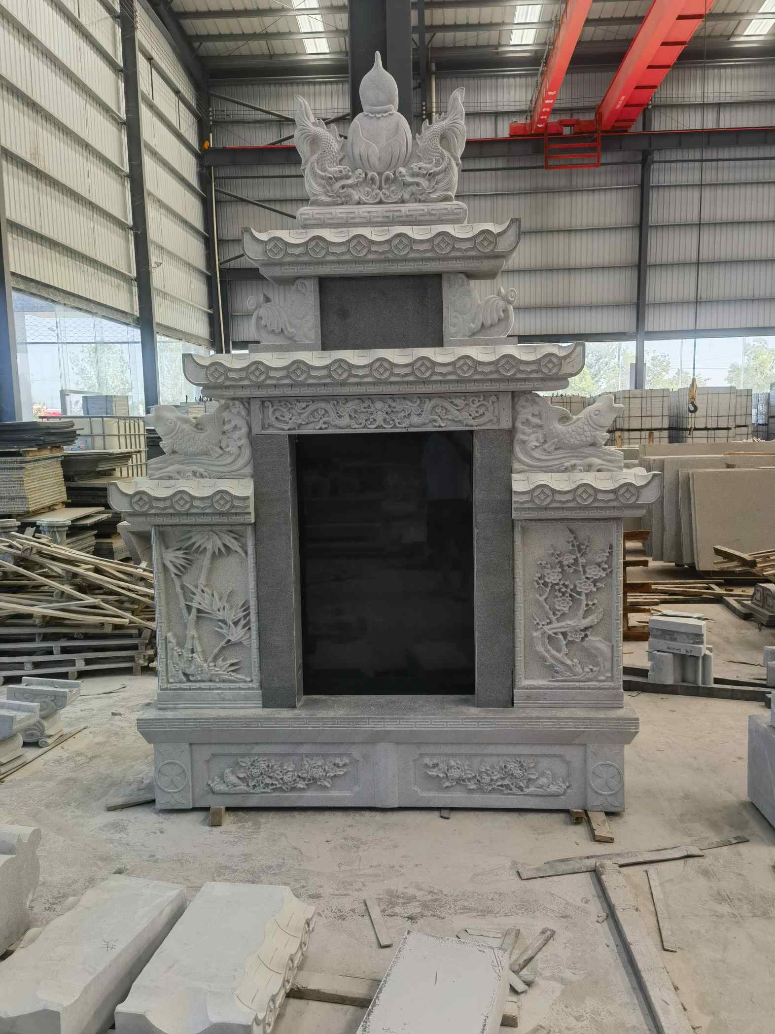 来宾 芝麻灰高档墓碑、土墓，一套也支持定做