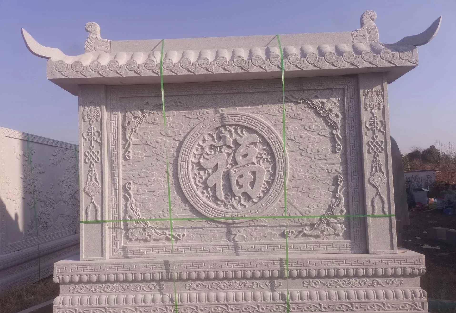 来宾 芝麻白花岗岩屏风，照壁，影壁